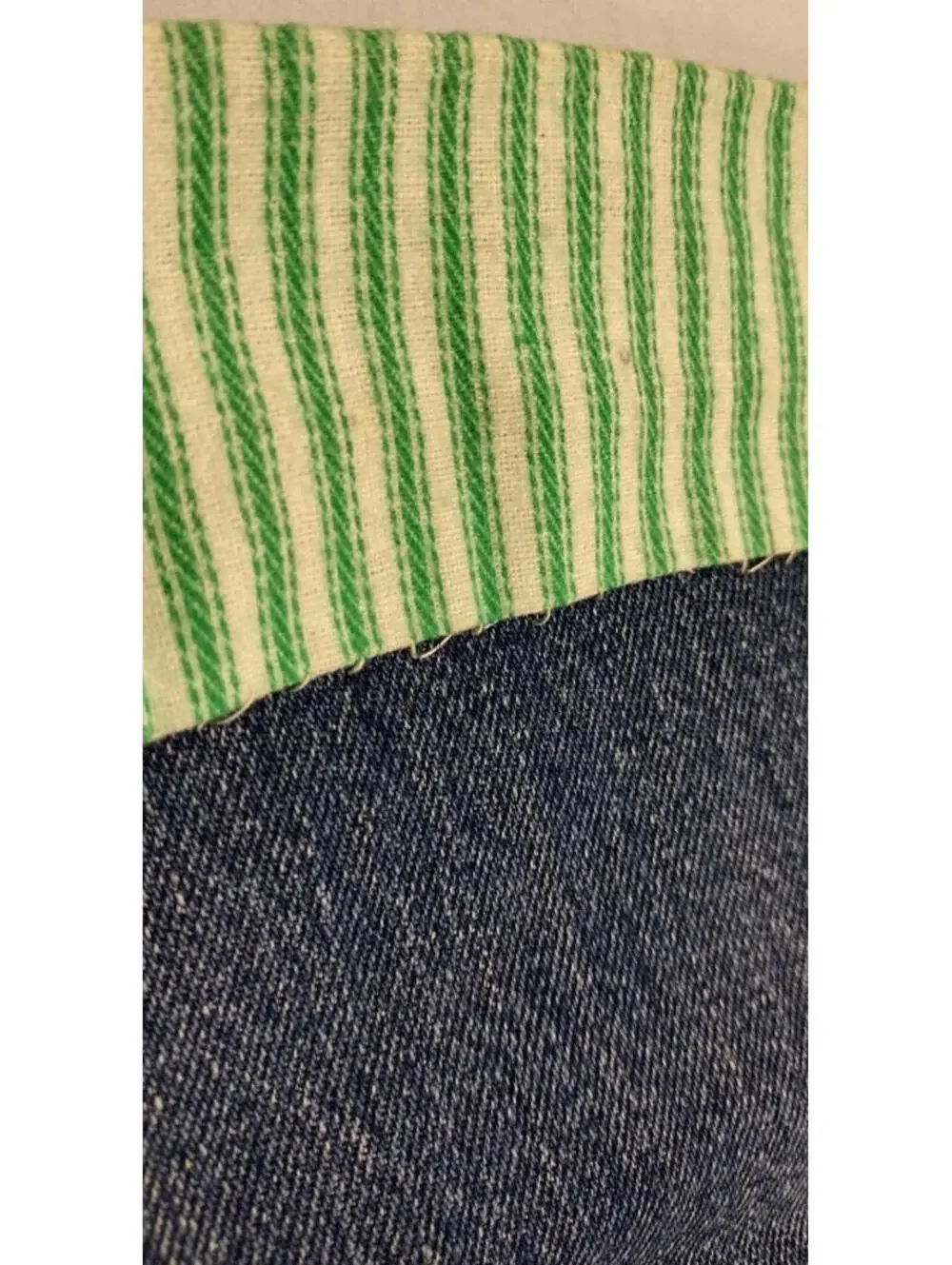 70s Christmas Denim Stocking LARGE SIZE Hippie Holiday RECYCLED JEANS
